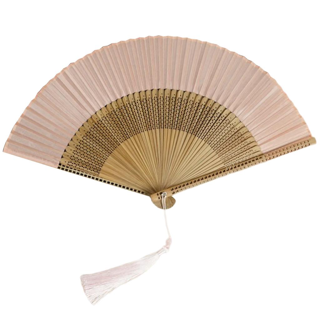 Silk and Bamboo Hand Fan Smooth and Comfortable Chinese Wooden Folding Fan Vintage Hollow Antiquity Fan