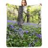 Kemnal Bluebells Throw Blanket Cozy Microfiber Throw Blanket For Home Bedroom