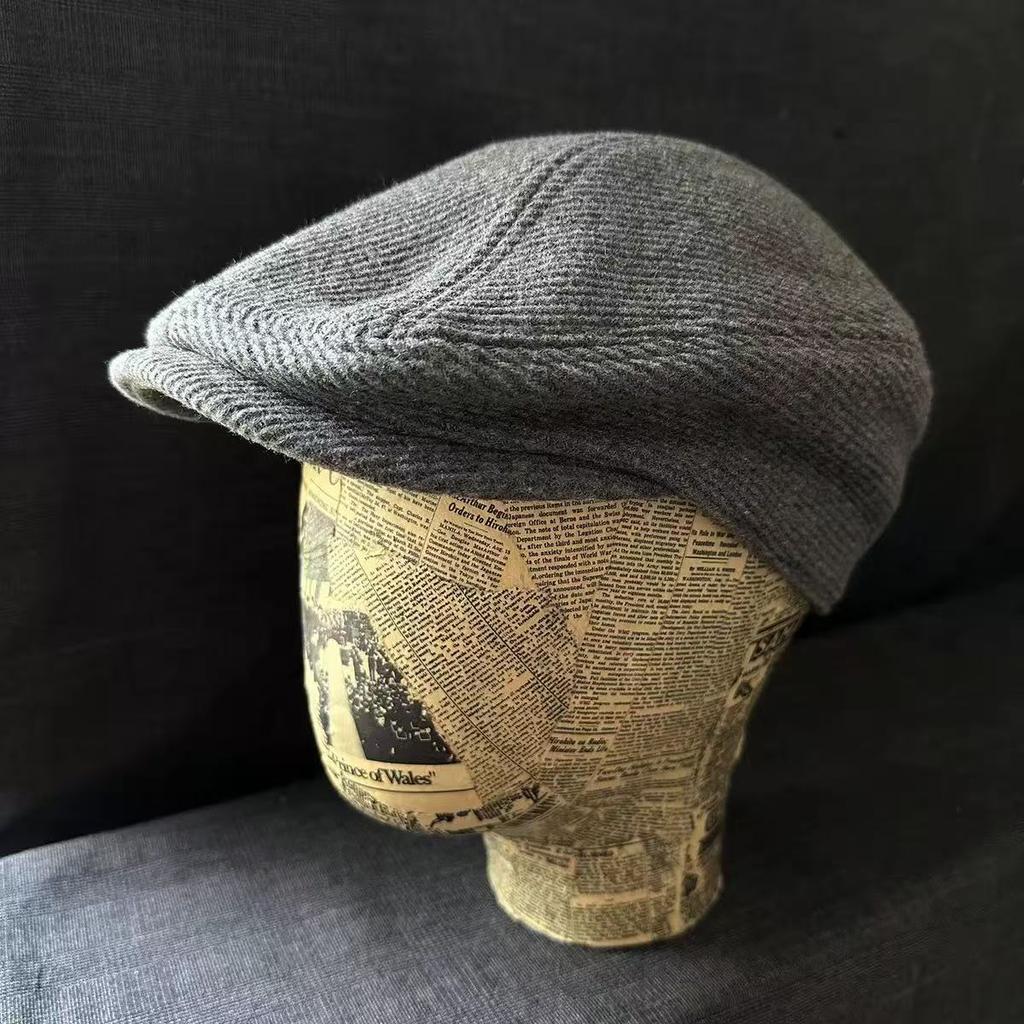 Jesień Nowość Duży Rozmiar 62 cm Kraciasty Wełniany Męski Vintage Beret Malarski Damski Literacki Retro Gazeciarz Duży Rozmiar Casual Czapka Ivy S-XL