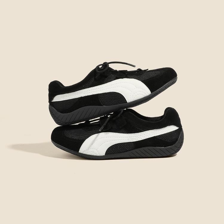 Soft leather German training shoes for women's autumn new breathable mesh casual retro Forrest Gump shoes low-top wear-resistant board shoes for women
