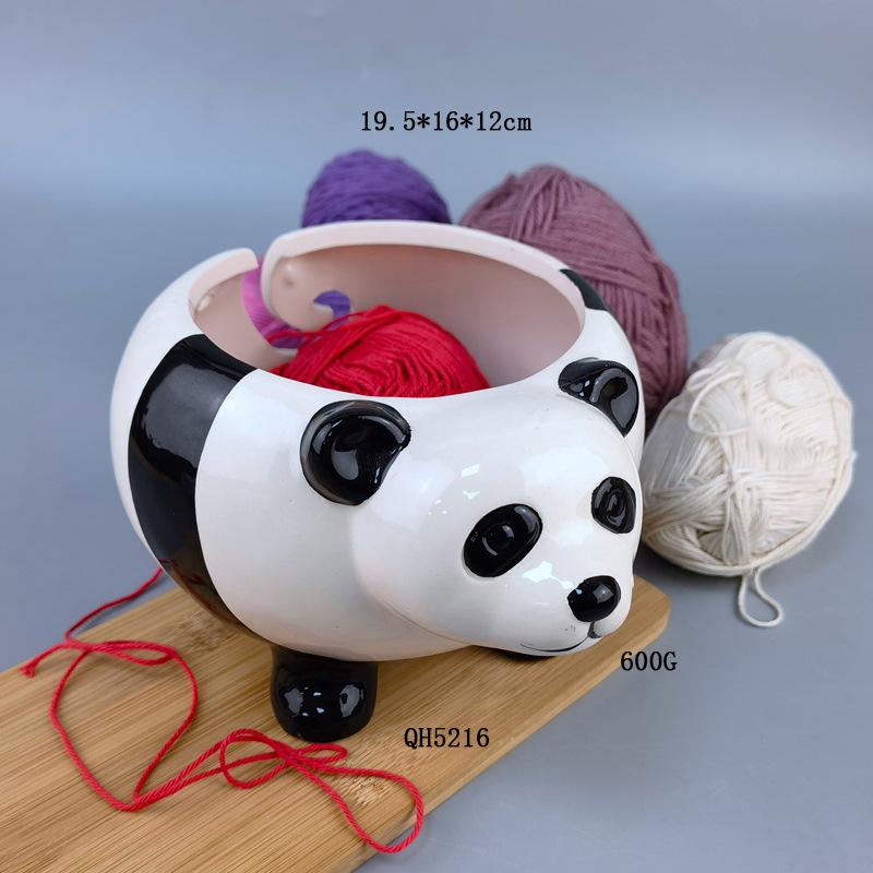 Ceramic Woolen Bowl Ceramic Wool Special Bowl Sheep Ball Shape Household Bowl Storage Bowl Panda yarn bowl