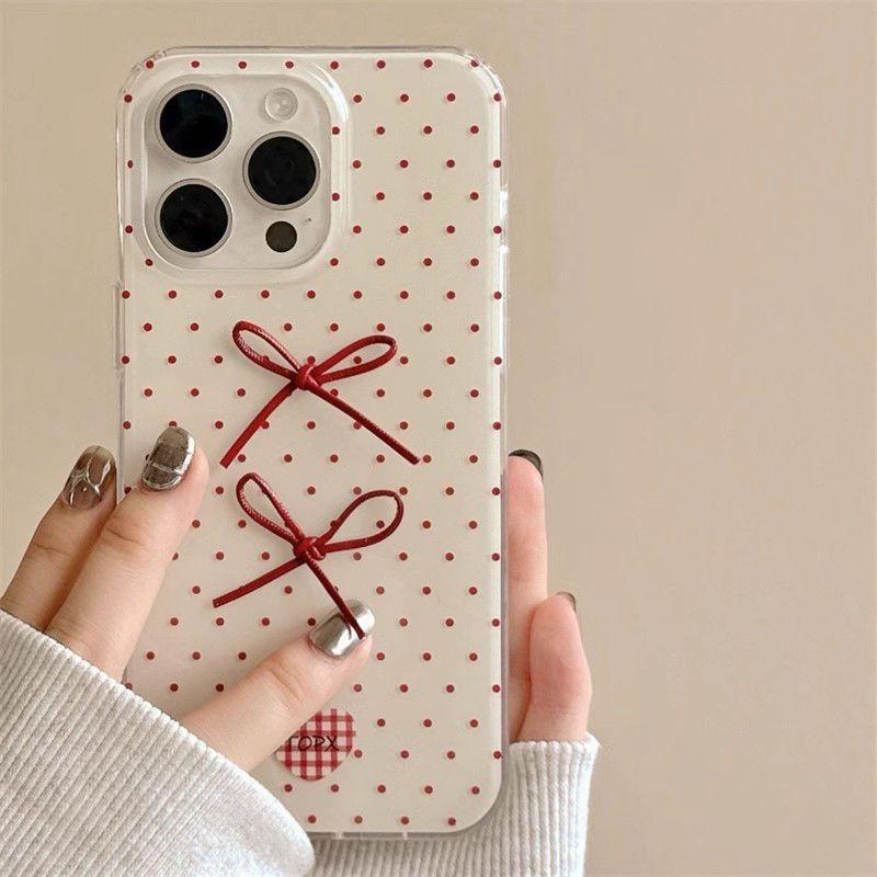 Single Layer Grid Love Wave Point for IPhone 16 Pomax for Apple 15pr Phone Case 14 New Model 13 Cartoon 12