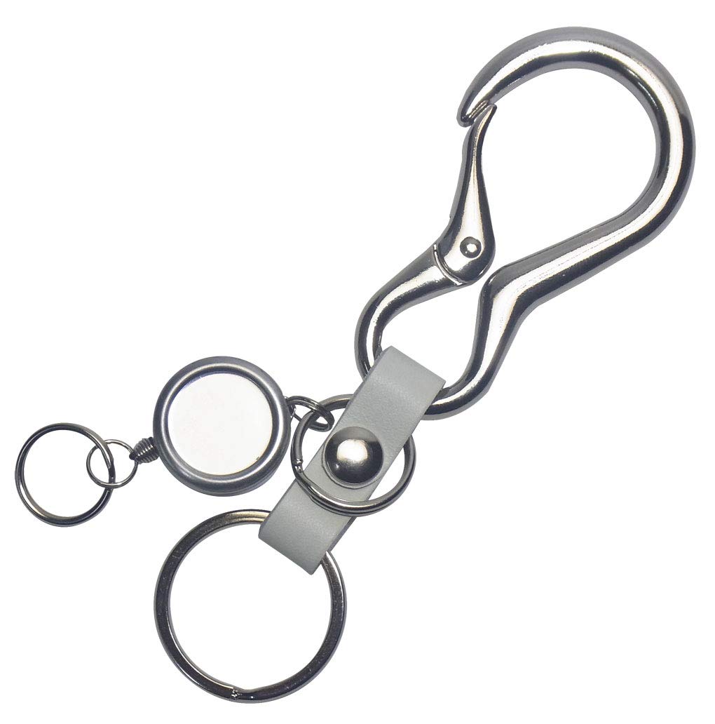 

Tochigi Leather Keychain for Men and Made in with Tochigi and Reel Key [highstyle] Women, Japan, Leather, Carabiner, (White) белый