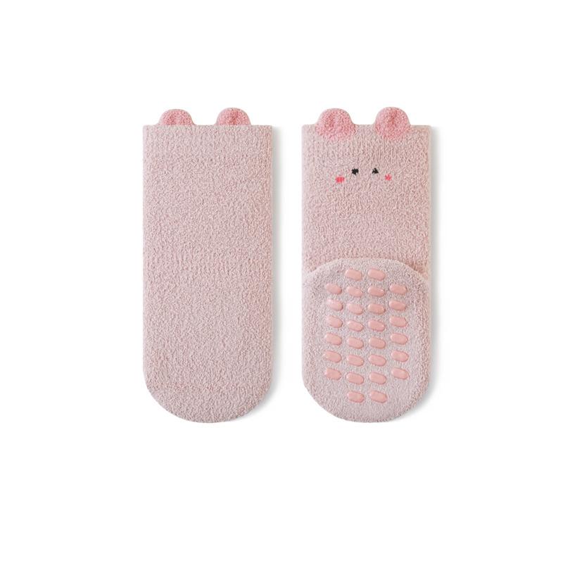 Baby Socks Non-Slip Indoor Floor Skid Proof Seamless Toe Cartoon Pattern Infant Socks for Newborn Warm Winter House Socks Soft Comfortable