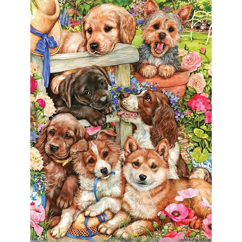 3D Diamond Embroidery Painting Animal Dog Art Rhinestone Full Square Diamond Mosaic Garden Handicraft Handmade Gift