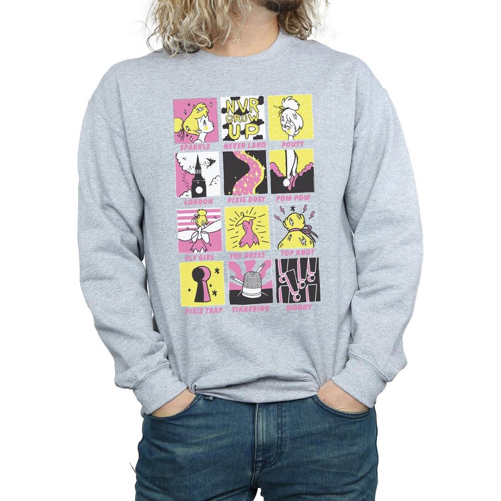 Disney Mens Tinkerbell Squares Sweatshirt