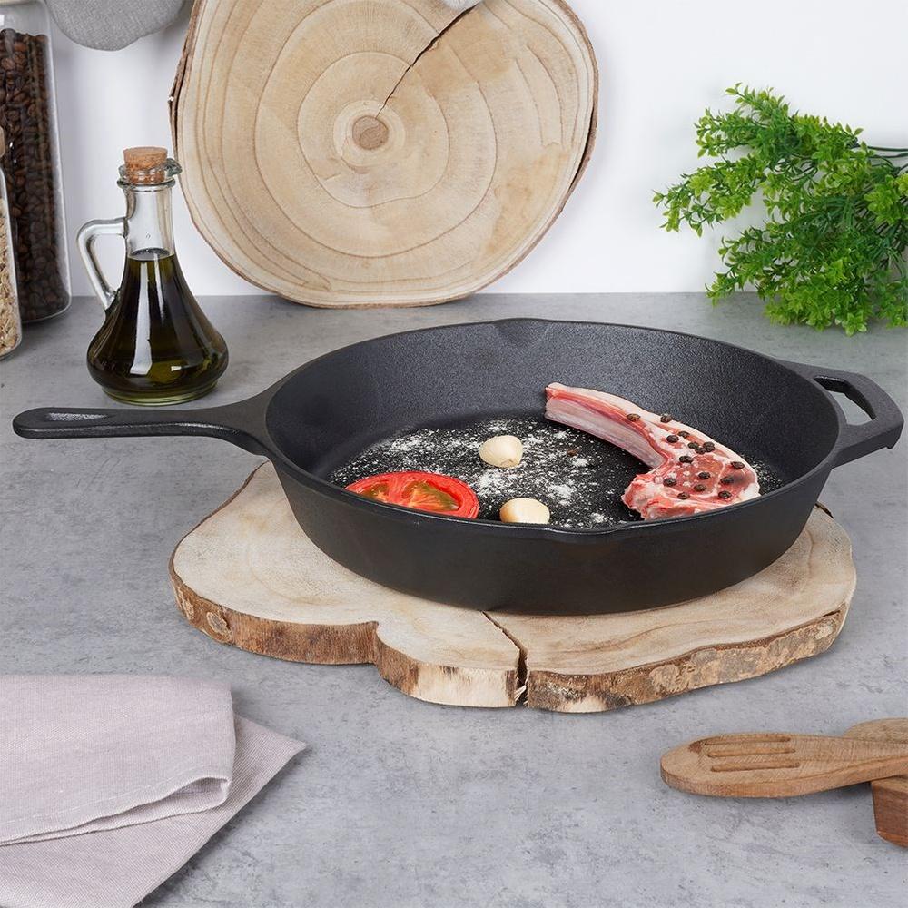 Patelnia Żeliwna Grill Ognisko do Piekarnika na Gaz Indukcję Talerz 30 cm