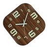 12 Inch Wooden Wall Clock brown Square Wall Clock Night Light Luminous Wall Clock  For Living Room