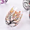 Exquisite Glass Cup Four Seasons Trees Cocktails Cup Durable Glass Material