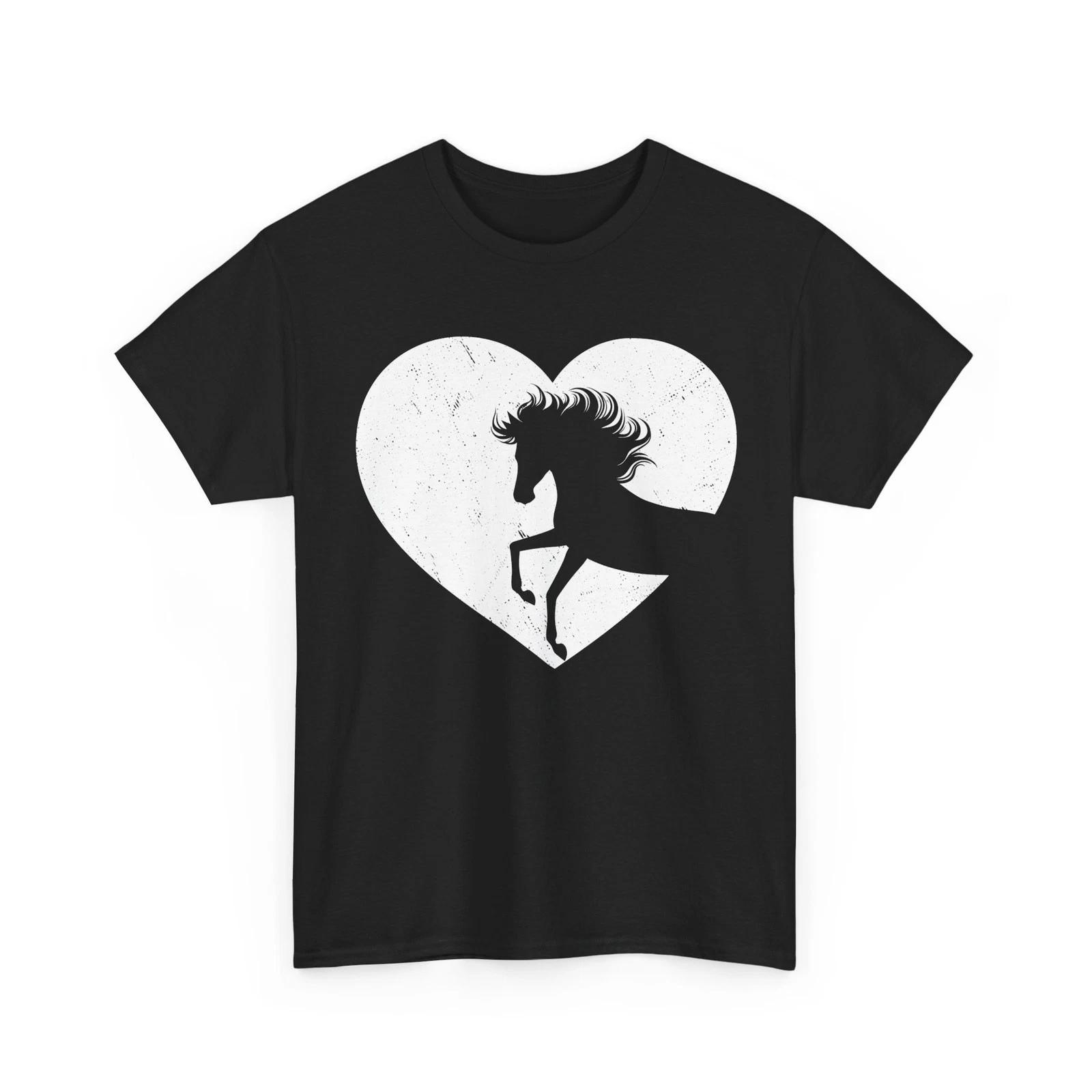 Horse T shirt, Horse Heart Horseback Riding Women Men T shirt L