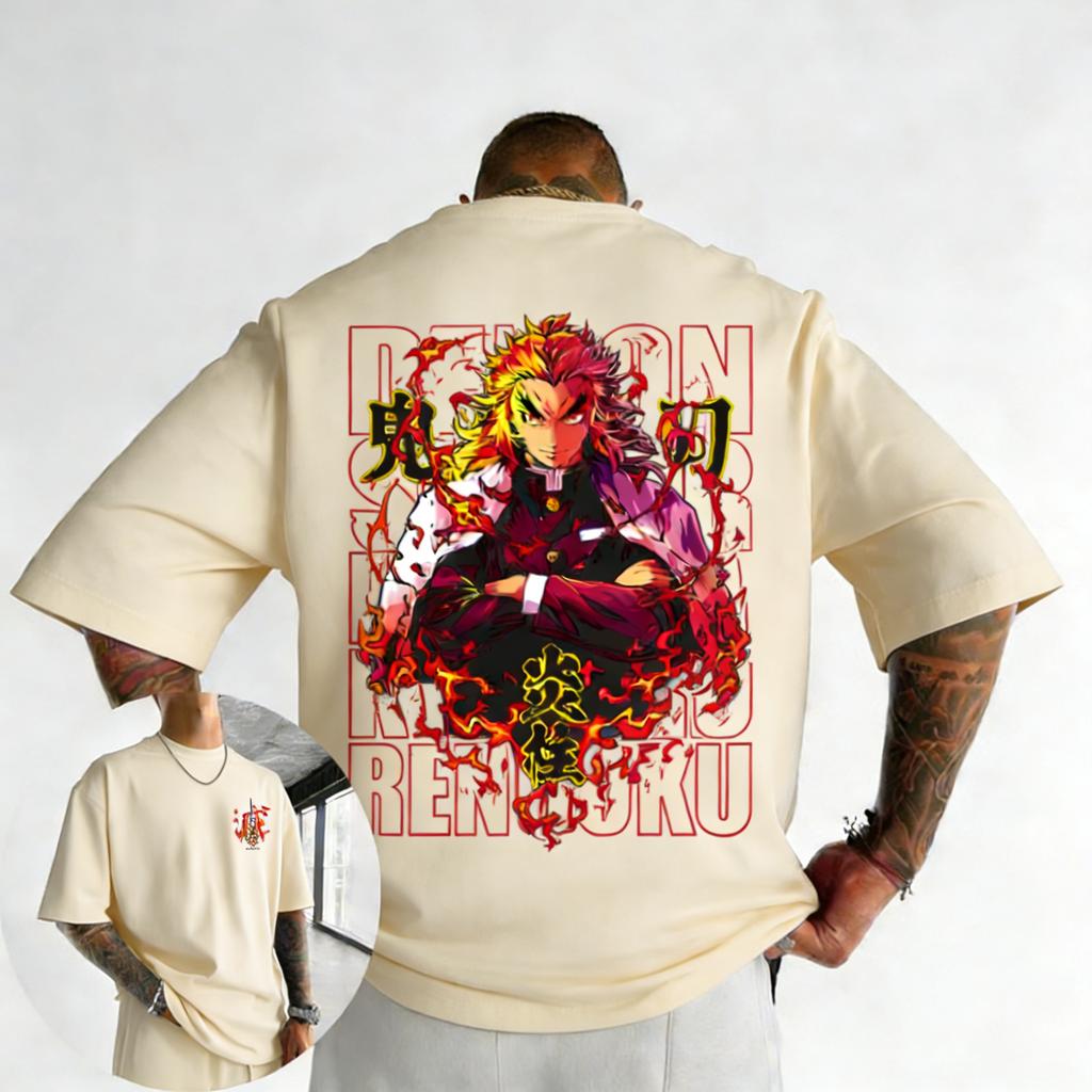 Demon Slayer Anime Purgatory Apricot Shoulang SpringSummer New Mens Casual Fashion Hip Hop Y2K Unisex Tshirt