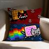 NNyan Cat Throw Pillow Case For xcm xcm xcm Square Car Pillowcase Home Bedchamber Decor Gift