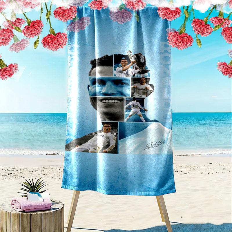 CR7 Print Beach Towel, Large Soft Quick Dry Towel for Beach Camping Swimming