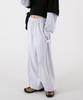 UMM Women'S Snap Button Wide Balloon Sweatpants White Melange