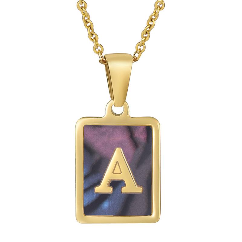 2026 Three-dimensional Shell Letter Necklace Women's 26 Letter Pendant Non-fading Jewelry