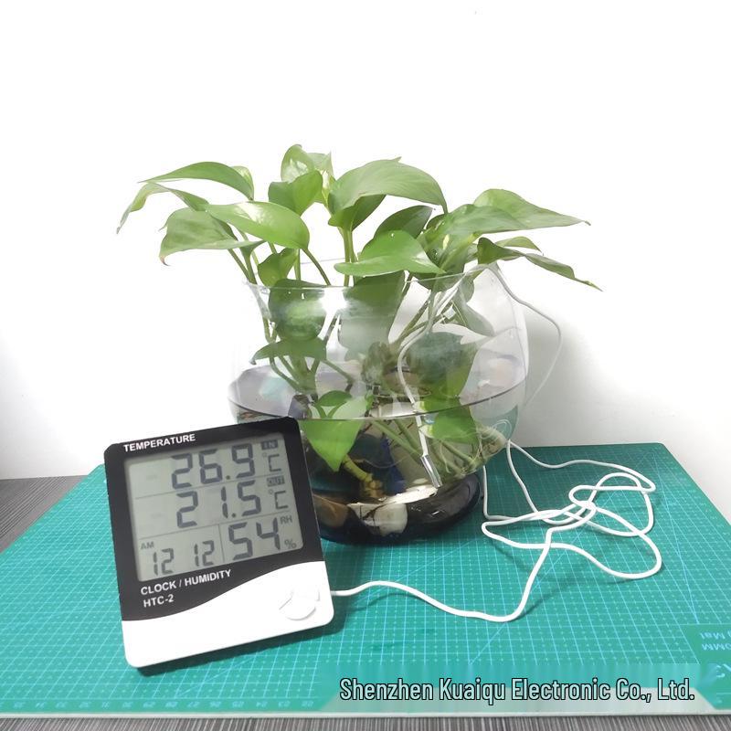 HTC-2 Thermometer Hygrometer with Probe - Indoor/Outdoor Digital Humidity & Temperature Display