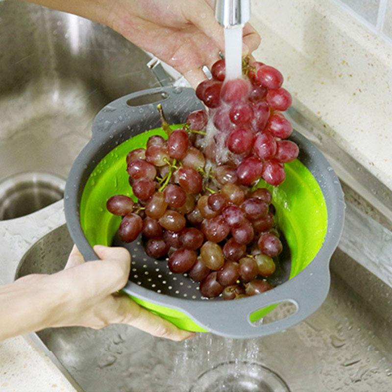 1ks skládací odtokový koš Kulatý filtrační koš Teleskopický skládací koš na ovoce