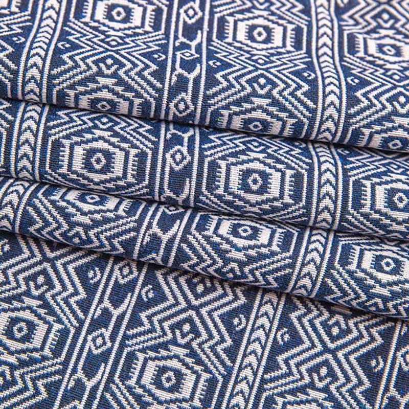 BILU Thicken Yarn Woven Polyester Cotton Linen Ethnic Jacquard Fabric for Home Textile