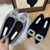 New Retro Pointed Inner Height Increase Mary Jane Shoes Women's One-word Buckle Soft Sole Shallow Mouth Single Shoes Mao Mao Shoes