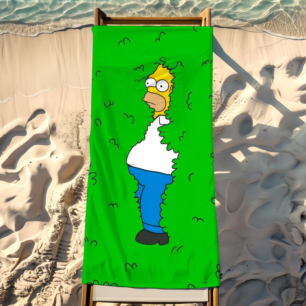 Cartoon Towel Beach Towel Travel Lightweight Skin Friendly The S-Simpsons For Pool Beach Camping Cruise Summer