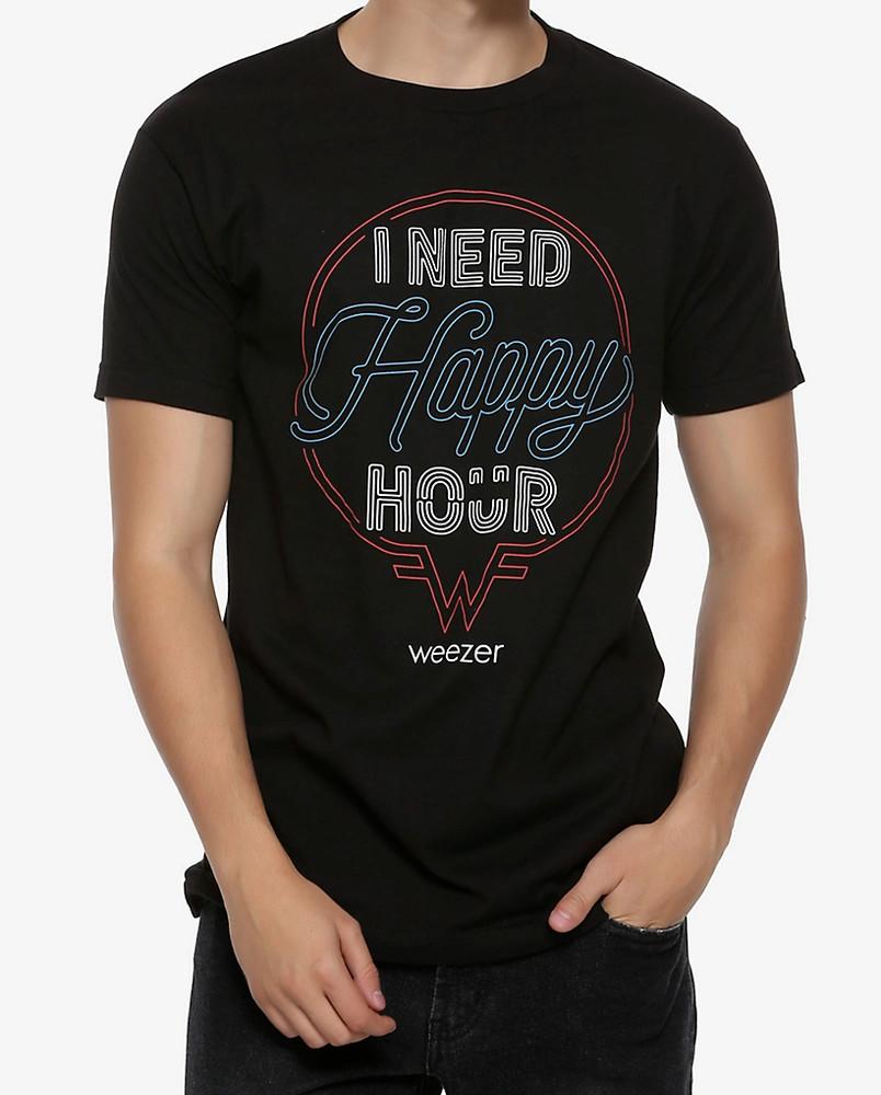 Weezer Я НУЖДАЮСЬ СЧАСТЛИВЫЙ ЧАС Футболка НОВАЯ Лицензированная и Официальная Унисекс Футболка S