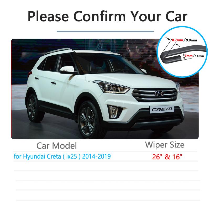 Car Wiper Blades for Hyundai Creta Ix25 2017 2015 2016 2014~ Front Windshield Frameless Snow Scraping Rubber Accessories