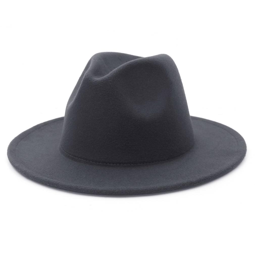 Womens Felt Hat Fedoras Winter Wide 