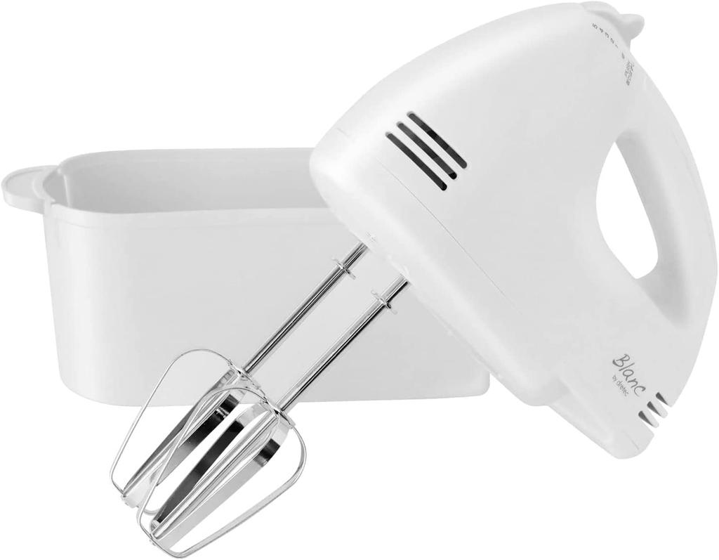 dretec Electric Hand Mixer with Whisk, Lightweight, with Storage Case, 5-Level Control, White, HM-711WT