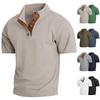 Heren Corduroy Gebreide Hoodie met Opstaande Kraag en Korte Mouwen voor Buiten Casual Kleding - Europese Maat 26