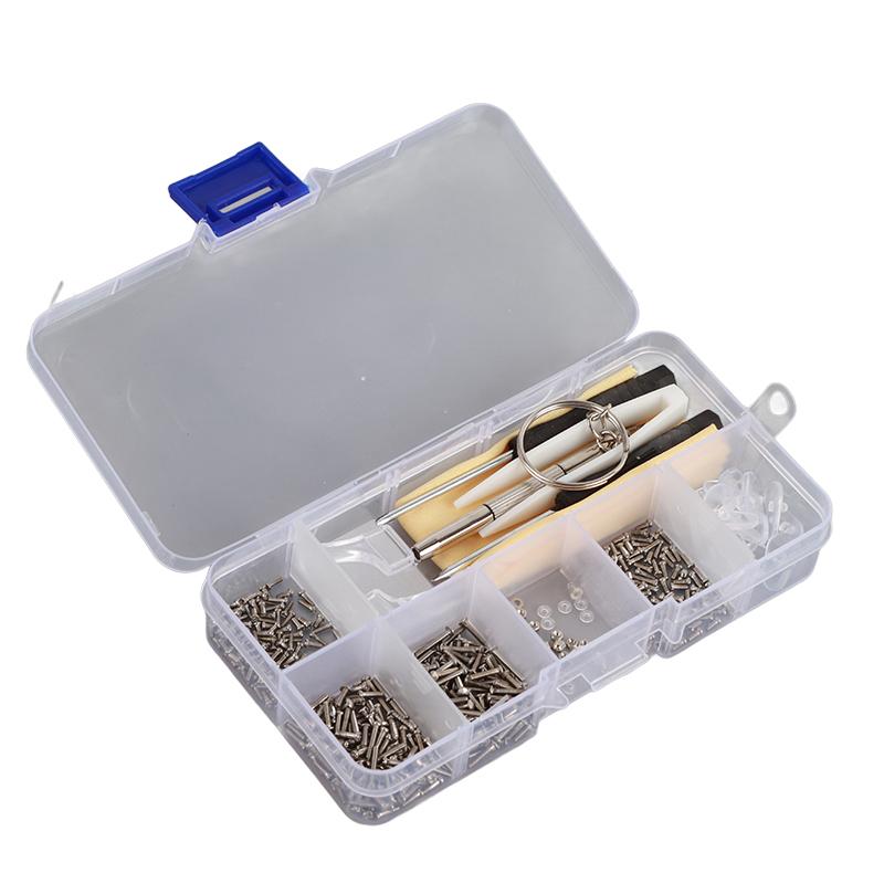 

Набор винтов для очков Комплект для ремонта оправы Шайбы Детали Носоупоры Насадка для отвертки Аксессуары 500 шт.