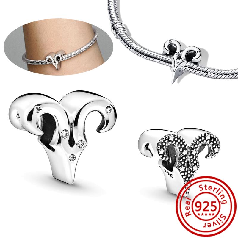 100% 925 Sterling copper Sparkling Twelve Star Sign Zodiac Constellation Charm Beads Fit Original Pandora Bracelet Women Zircon