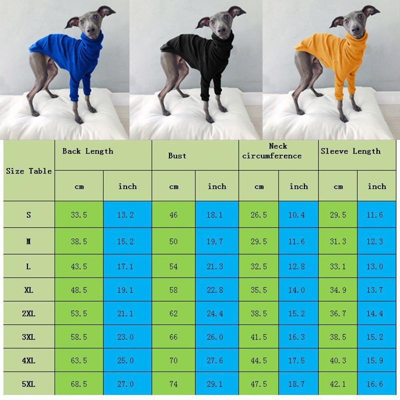 Baumwolle Rollkragen Garn Haustier Hund Kleidung Zweibeiner Greyhound Whippet Dobermann Jacke Komfort Pyjama Frühling Sommer Haustier Mantel 5XL