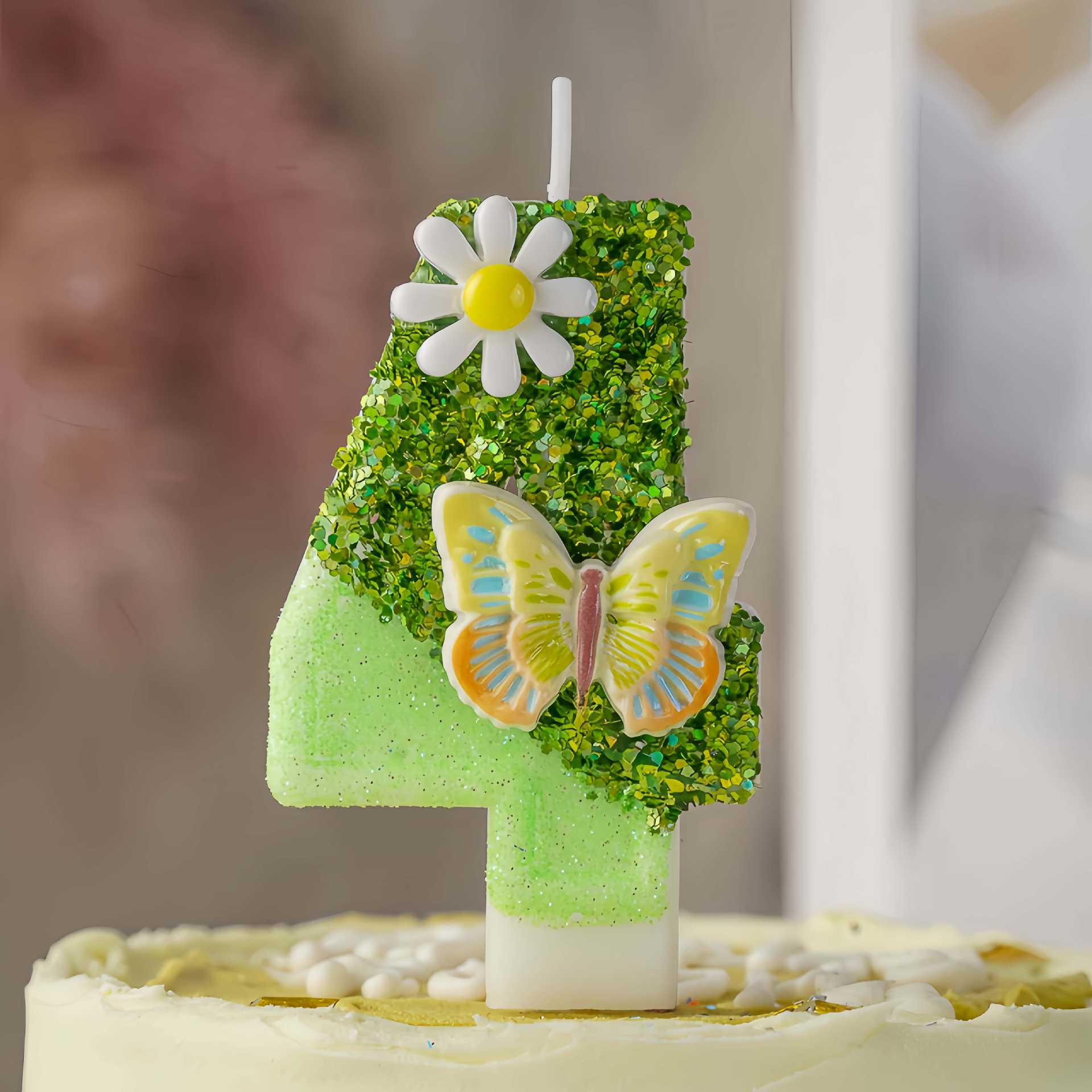 Creative Butterfly Flower Birthday Cake Number Candles