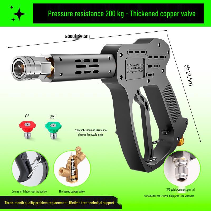 High-Pressure Car Wash Water Gun Head with Spray Nozzle, Brush, and 58-Type Compatibility for Household Cleaning