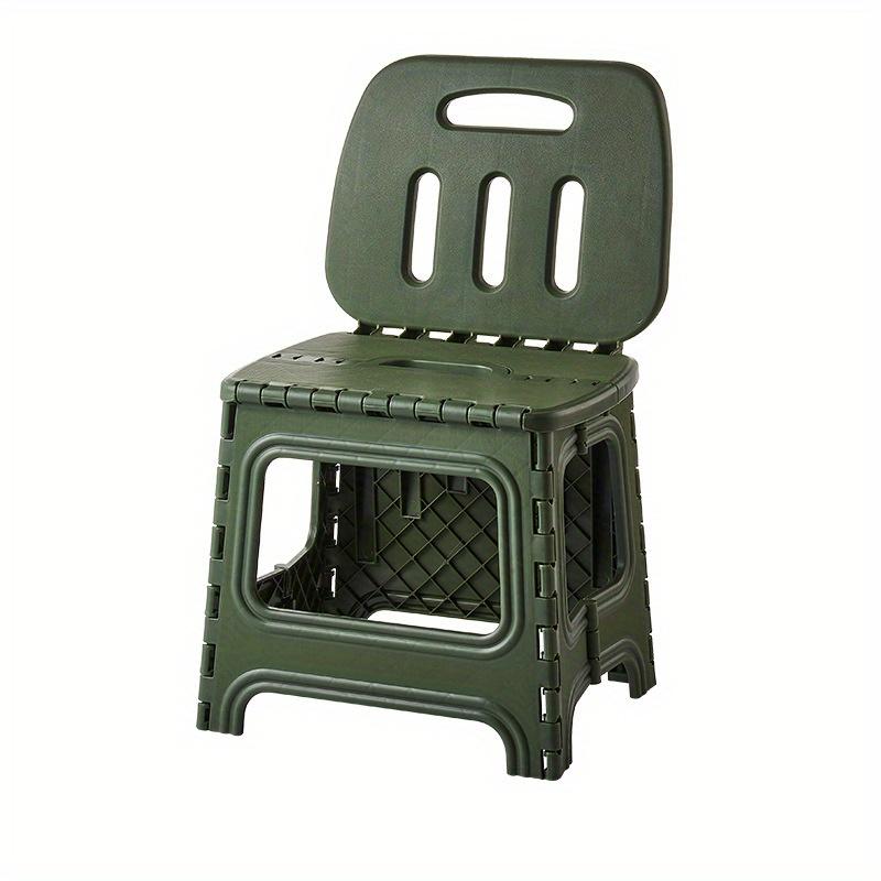 [Portable Stool] Durable Portable Foldable Plastic Stool with Backrest | Ideal for Home, Fishing, and Easy to Assemble