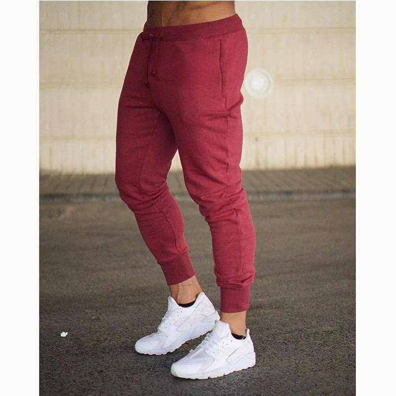 

2026 Fashion Sports Pants Men Europe Running Fitness Soccer Small Foot Casual Pants Tied Rope Tight Training Pants Man M красный