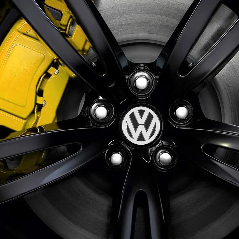 For Volkswagen 56mm Aluminum Alloy Car Wheel Center Decal Hub Sticker Emblem For VW Polo Passat B5 B6 B7 T4 T5 Golf 4 5 6 Tiguan Jetta Gol EO1