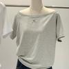 Slant Shoulder Long Sleeve Women's Clothing Style Interior Wide Truffle Shoulder Base Autumn Winter Shirt