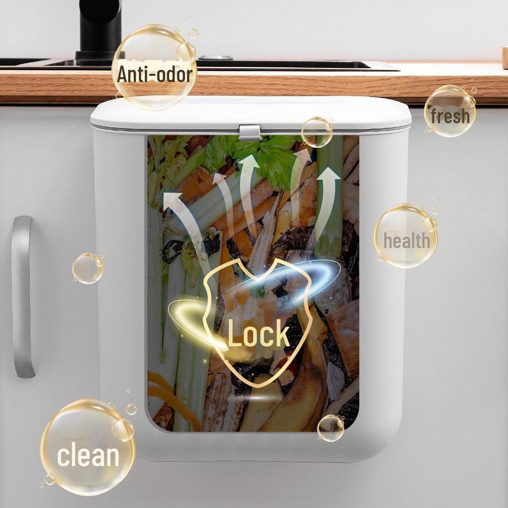 25 nových nástěnných odpadkových košů: Bez děrování, obousměrné víko, silikonová rukojeť, materiál PP