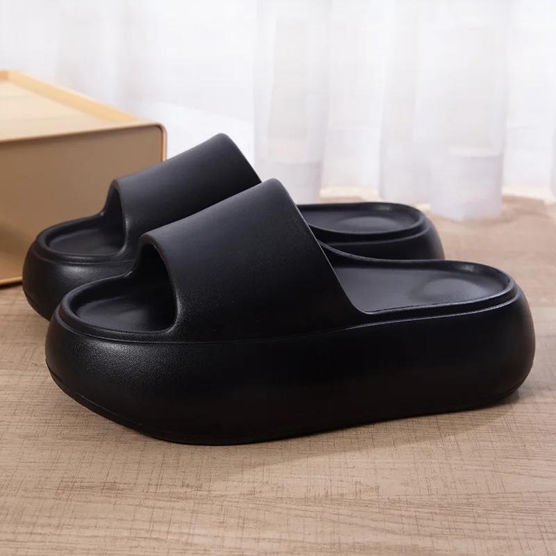 Fashion Thick Bottom Eva Slippers for Women Fashion Solid Color Platform Sandals Woman Summer 2025 Indoor Outdoor Non Slip Beach Slides