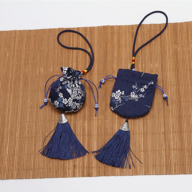 Plum Blossom Embroidered Hanfu Sachet Bag - Dragon Boat Festival Portable Sachet with Hanging Rope