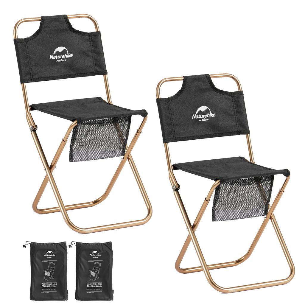 Naturehike Official Shop Folding Outdoor Ultra Light Weight Capacity Camping Compact Storage Bag Barbecue Chair, Chair, 75kg, Backrest, Chair, Chair,