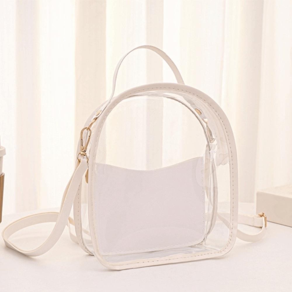 

Transparent Transparent Backpack Waterproof Crossbody Bag Simple Jelly Shoulder Bag Travel білий