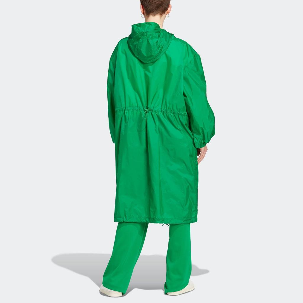 adidas Originály 70. léta Color Block Dlouhá bunda s kapucí Dámská bunda Zelená IK7856