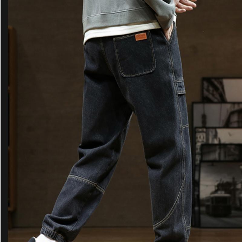 Large Size Jeans Men's Autumn and Winter 2025 Loose Plus Fat Plus Size Trendy Tooling Men's Pants