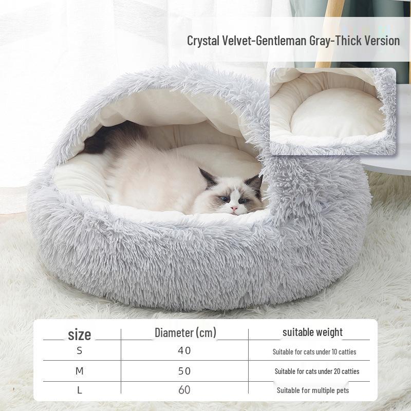 All-Season Enclosed Cat House: Cozy Bed for Cats and Dogs