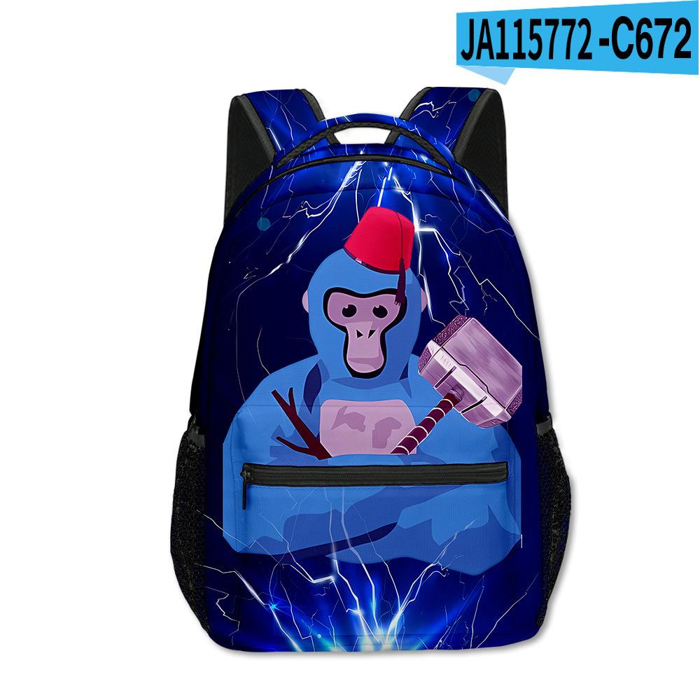 Trendy Novelty Kpop Youthful School Bags Unisex Gorilla Tag Travel Bags 3D Print Oxford Waterproof Notebook Shoulder Backpacks