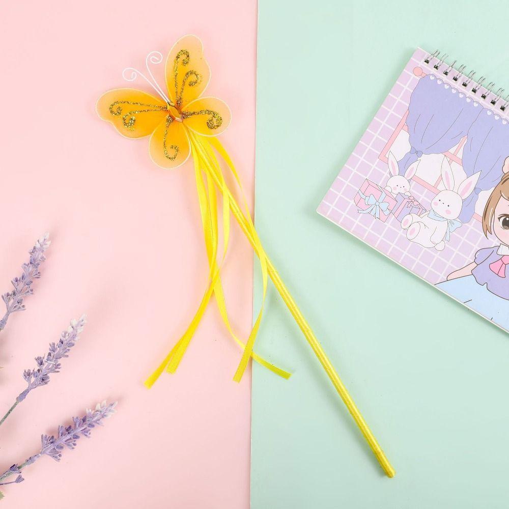 

Role-playing Pretty Butterfly Fairy Wands Dreamlike Princess Wand Birthday Gift жёлтый