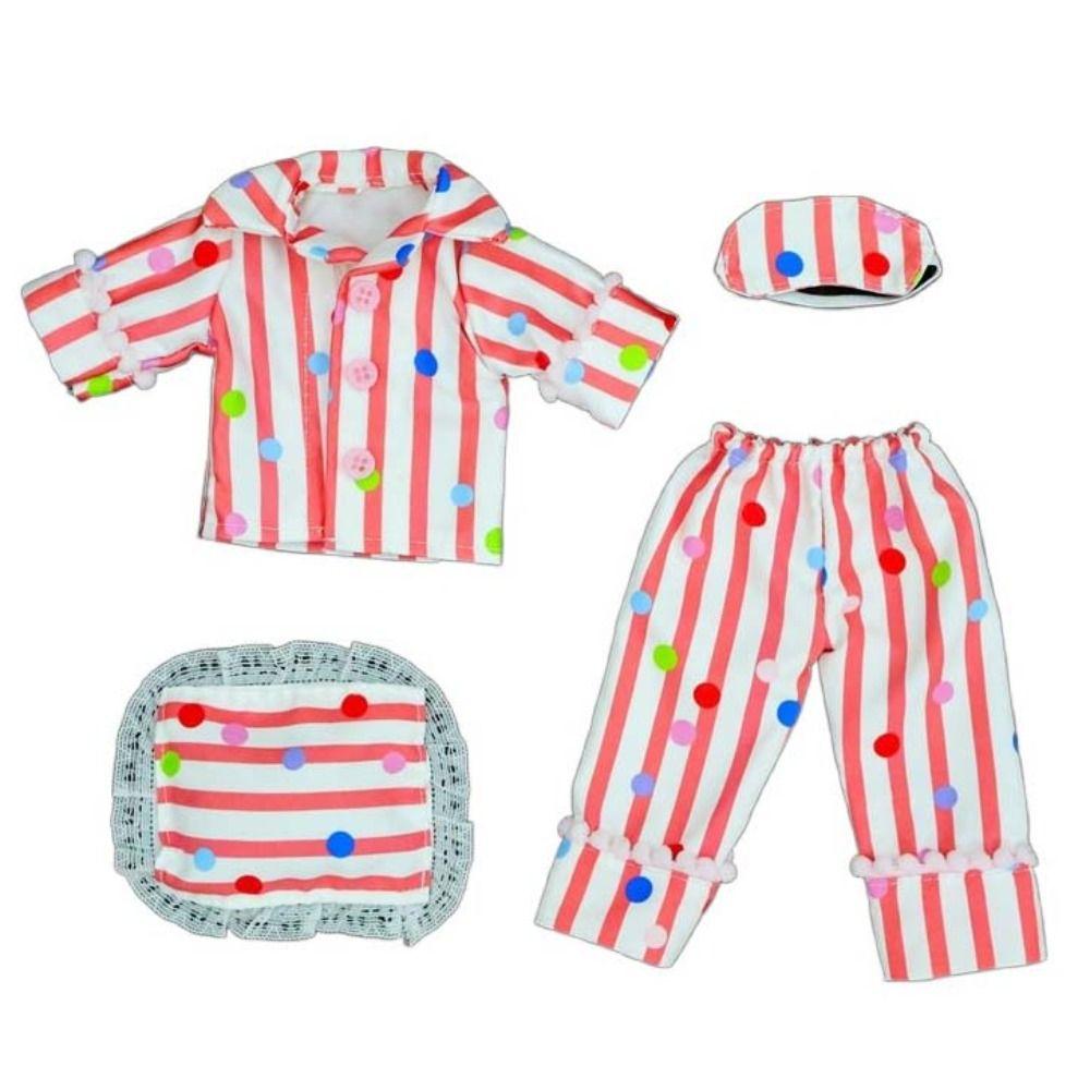 DIY Striped 30cm Doll Pajamas Dress Up Handmade Doll Sleep Clothes Home Wear Cute Sweet BJD Doll Clothes 1/6 BJD