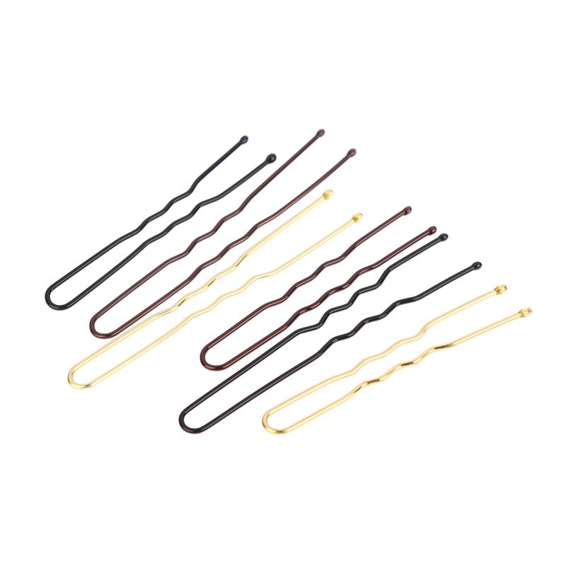 100 Piezas/Bolsa 5cm/6cm Horquillas para el Cabello de Aleación en Forma de U Pinzas Onduladas para el Cabello Pasadores Metálicos Simples Pasadores Herramientas para Peinado de Novia Horquillas